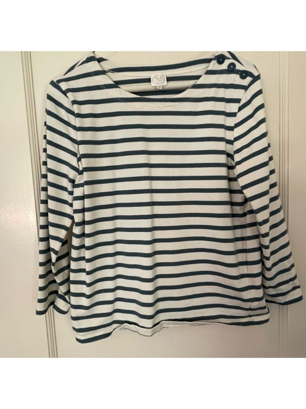 Striped Button-Detail Top - Picture 2 of 3